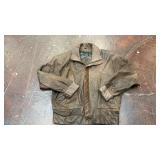 Vtg hunting horn classic leather bomber jacket