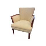 Mid Century Upholstered Teak Wooden Arm Chair