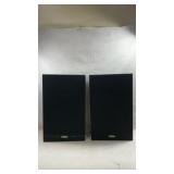 pair of vintage Fisher bookshelf speakers