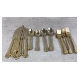 Gold-Plated Flatware Set - 40-Piece Collection
