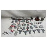 collection of vintage pewter Christmas ornaments