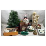 vintage-style Christmas decor includes a small