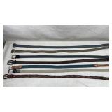 collection of woven and braided belts in various