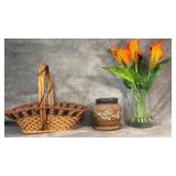 Artificial Orange and Yellow Calla Lily Flower