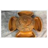 Vintage Philippines Hand-carved Lazy Susan by