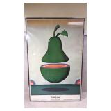 Milton Glaser 'Floating Pear' Poster, 1977, Framed