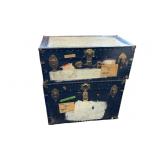 2 Antique Steamer Trunks with Military Shipment