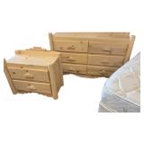 Pine Wood Bedroom Set- Queen Bed, Dresser and