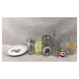 Glassware and Ceramic Plate Assortment