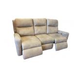 Three-Seat Reclining Sofa in Tan Microfiber