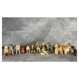 Vintage Ceramic Dog Figurines, Husky, Poodle,
