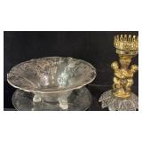 Vintage Crystal Bowl with Sterling Silver Overlay,