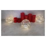 3 Battery-Operated Clear Crackle Glass lights,