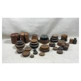 Large collection of antique cast iron weighing