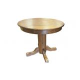 Round Oak Pedestal Table With Removable Leaf
