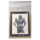 Framed Bob Lilly Cowboys Printed Artwork With Insc