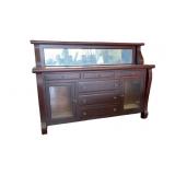 Wooden Sideboard With Glass Display Panel