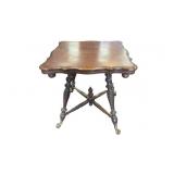 Wooden Side Table with Decorative Carved Legs