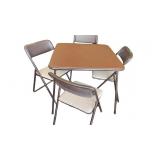 Metal Folding Table with Four Chairs Set