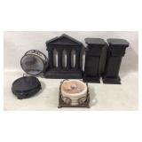 Decor Items with Column and Deer-Themed Coasters