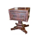 Mahogany Empire-Style Two-Drawer Sewing Table