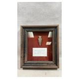 Vtg framed Native American arrowhead found
