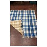 vintage plaid wool stadium throw blanket