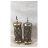 Brass Perforated Candle Holders on Feet