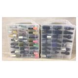 Two Cases of Nail Polish and Nail Art Supplies