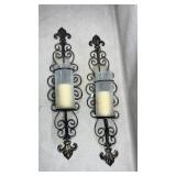 Adeco Iron and Glass Vertical Wall Hanging C