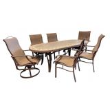 MALLIN Furniture Tile Top Table with 6 Sling B