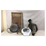 Washboard, Canteen, Strap, and Urinal Set