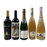 (5) Sealed Collector Bottles Of Wine