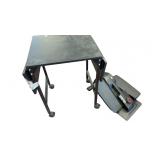 Cubii and rolling work desk