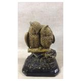 Antique Victorian English art pottery owl group