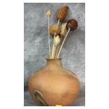 Native American Red Clay Pottery Vase with Fake