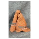 Signed Orange Ceramic Baby Angels Huddled in a