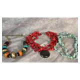 Vintage Beaded Statement Piece Necklace, Vintage