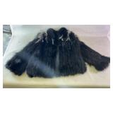 A dyed blue fox & silver fox  fur jacket brand