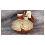 Decorative Native American Pottery Canteen
