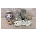 Floral ceramic vase Small rustic pot Large clear