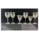 (6) Waterford crystal glasses with varying