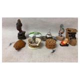 collection of various vintage tchotchkes and