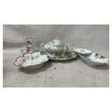 Antique Porcelain Relish, Lidded Bowl, Bowl