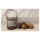 Decorative 2 Tier Fruit Basket with Decorative