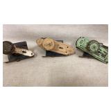 3 vintage door knobs, 1 is smaller