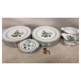 vintage White Rose Platinum fine china set