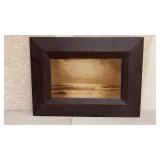 Framed Black and White Photo of the Beach with