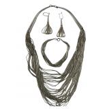 NATIVE AMERICAN LIQUID SILVER MULTI STAND SET