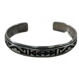 SIGNED NAVAJO STERLING SILVER CUFF BRACELET